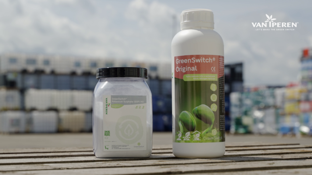 Muestras de fertilizantes circulares GreenSwitch, GreenSwitch SOP y GreenSwitch Original